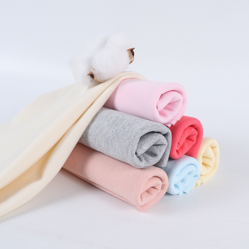 Plain Dyed Weft Cotton/Bamboo/Fiber Knitted Fabric for Stretch Baby Clothes