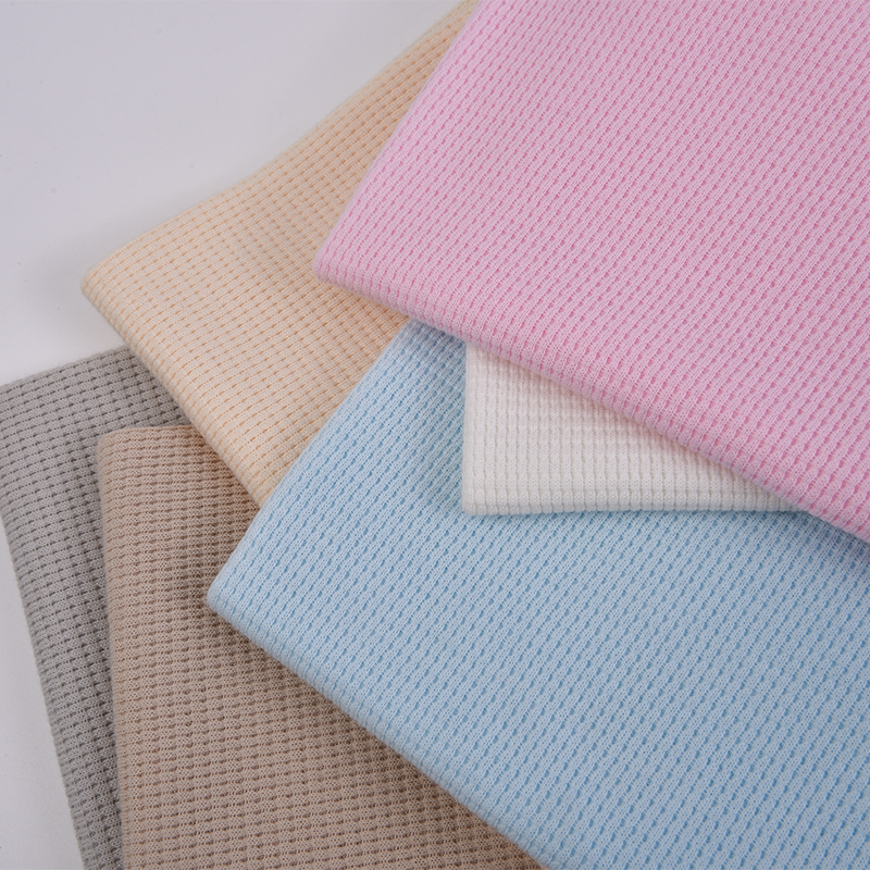 Custom Waffle Plain Dyed Weave Bamboo/Cotton Fabric for T-shirt
