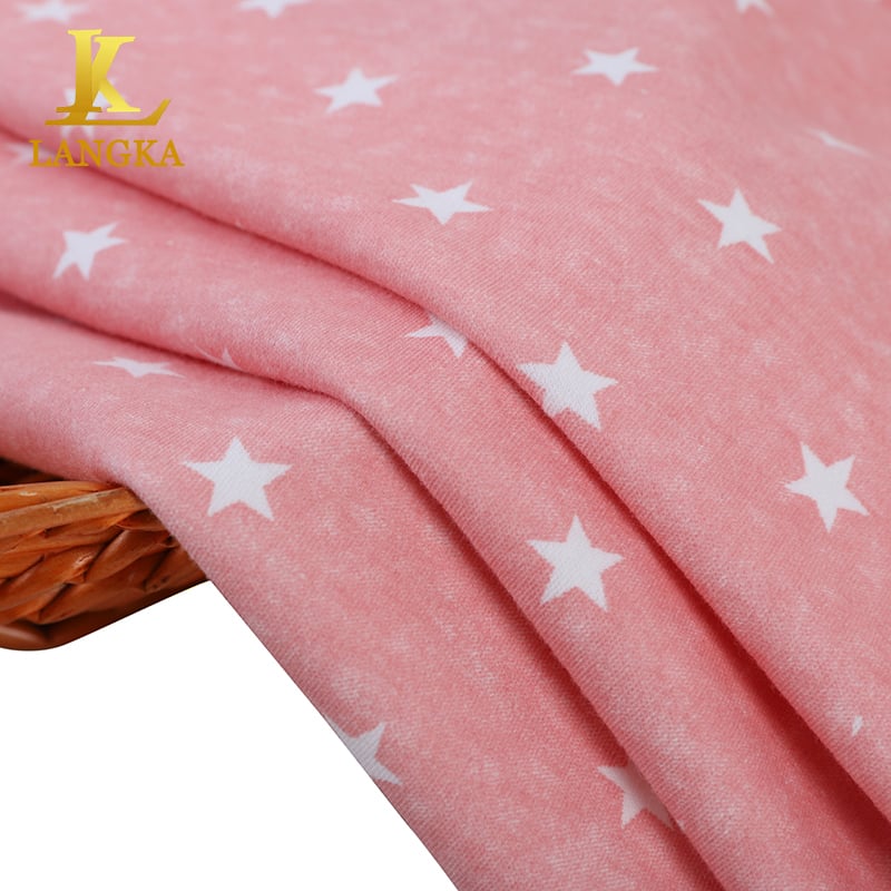 Printed 100% Cotton Interlock Knitted Blanket Fabric For T-shirt